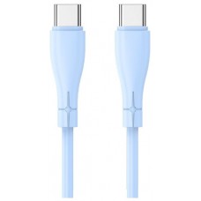Cable USB COOL Silicona Universal Tipo C a Tipo C (1 metro) Celeste