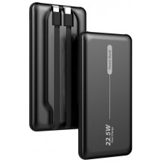 Batería Externa Universal Power Bank 10.000 mAh PD 22.5W (2 cables) Negro