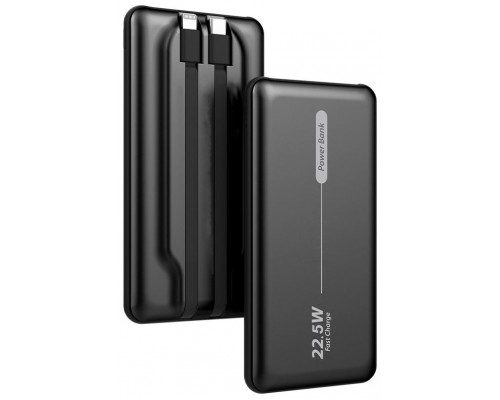 Batería Externa Universal Power Bank 10.000 mAh PD 22.5W (2 cables) Negro