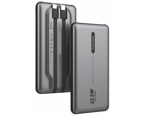 Batería Externa Universal Power Bank 10.000 mAh PD 22.5W (2 cables) Gris