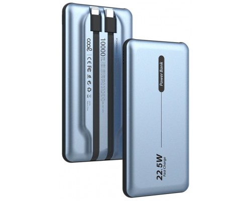 Batería Externa Universal Power Bank 10.000 mAh PD 22.5W (2 cables) Azul