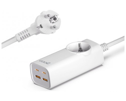 Cargador Universal Multipuerto COOL 65W (Regleta 5 Puertos) Blanco