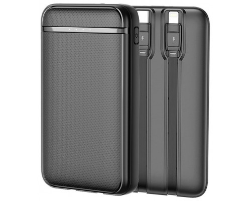 Bateria Externa Power Bank 5000 mAh COOL (2 Cables: TIPO C / Lightning) Negro
