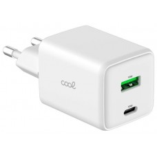 Cargador Red Universal Ultra Fast Dual (PD) Tipo-C + USB COOL (45W) GaN Blanco