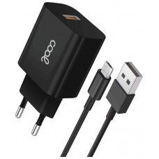 Cargador Red Conector Micro-usb COOL Universal 2.4Amp Kit 2 en 1 Negro