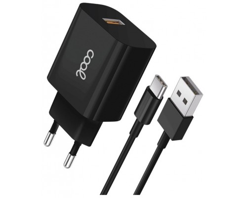 Cargador Red Conector Tipo-C (2.4 Amp) Universal COOL Kit 2 en 1 Negro