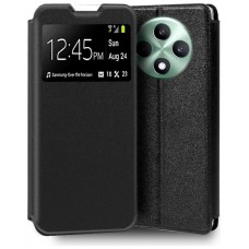 Funda COOL Flip Cover para Oppo Reno 12 F 4G / 5G / Reno 12 FS 4G / 5G Liso Negro