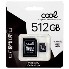 Tarjeta Memoria Micro SD con Adaptador x512 GB COOL (Clase 10)