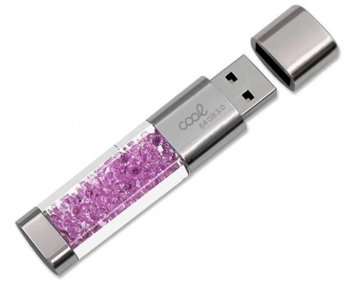 Pen Drive USB x64 GB 3.0 COOL Crystal Rosa