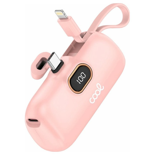 Bateria Externa Power Bank 5.000 mAh COOL C&aacute;psula Rosa