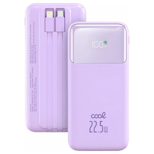 Bater&iacute;a Externa Universal Power Bank 10.000 mAh Carga R&aacute;pida 22.5W COOL Pocket Violeta