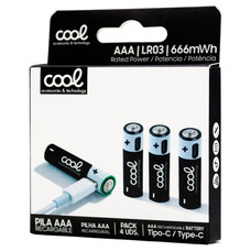 Pilas Alcalinas Recargables TIPO-C AA LR6 COOL (Pack 4 uds)