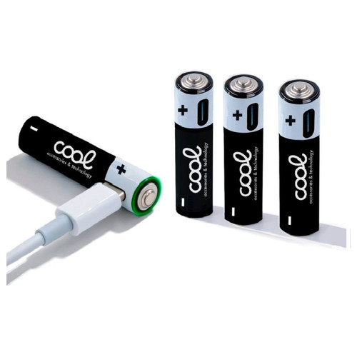 Pilas Alcalinas Recargables TIPO-C AAA LR03 COOL (Pack 4 uds)