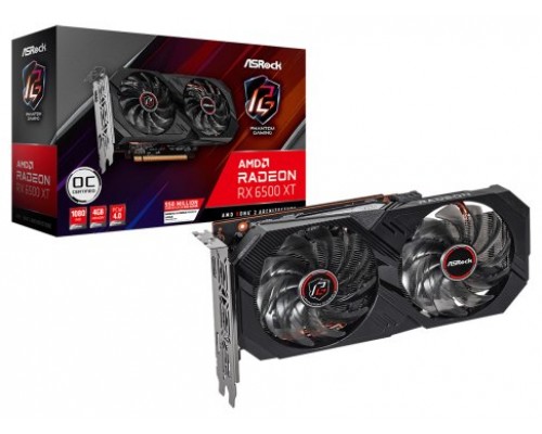 Asrock Phantom Gaming RX 6500 XT 4GB OC AMD Radeon RX 6500 XT GDDR6 (Espera 4 dias)