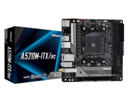 PLACA ASROCK A520M-ITX/AC AMD AM4 2DDR4 HDMI PCIE3.0 (Espera 4 dias)