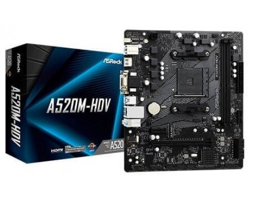 PLACA ASROCK A520M-HDV.AMD.AM4.A520.2DDR4.M· (Espera 4 dias)