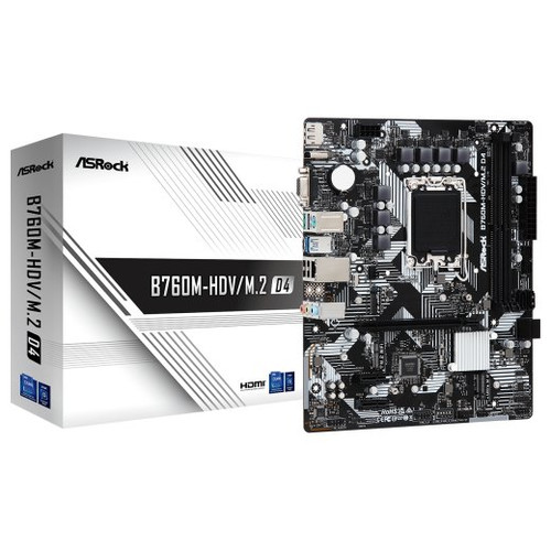Asrock B760M-HDV/M.2 D4 Intel B760 LGA 1700 micro ATX (Espera 4 dias)-SX16 Asrock B760M-HDV/M.2 D4 Intel B760 LGA 1700 micro ATX (Espera 4 dias)