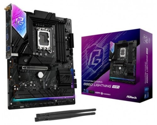 PLACA ASROCK B860M LIGHTNING WIFI,INTEL,1851,B860,4DDR5,256GB,1HDMI+1DP+1TB,4SATA3+3M.2,2.5GBLAN,WIFI6E+BT5.3,8USB3.2+1USB TYPE-C,MATX (Espera 4 dias)