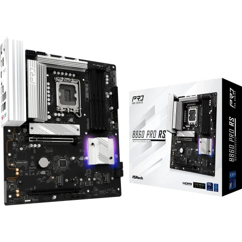 PLACA ASROCK B860 PRO RS,INTEL,1851,B860,4DDR5,256GB,1HDMI+1DP,4SATA3+2M.2,2.5GBLAN,8USB3.2+2USB TYPE-C,ATX (Espera 4 dias)
