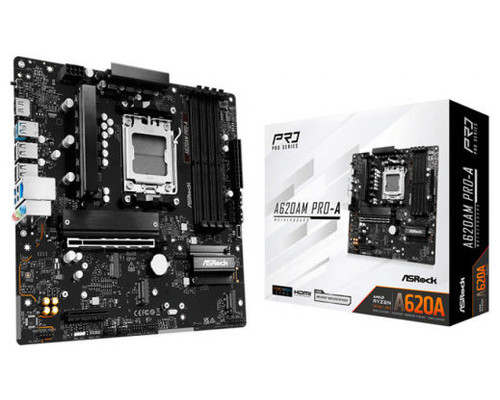 PLACA ASROCK A620AM PRO-A,AMD,AM5,A620A,4DDR5,256GB,HDMI,2SATA6+2M.2,7USB3.2,2.5GBLAN,MATX (Espera 4 dias)