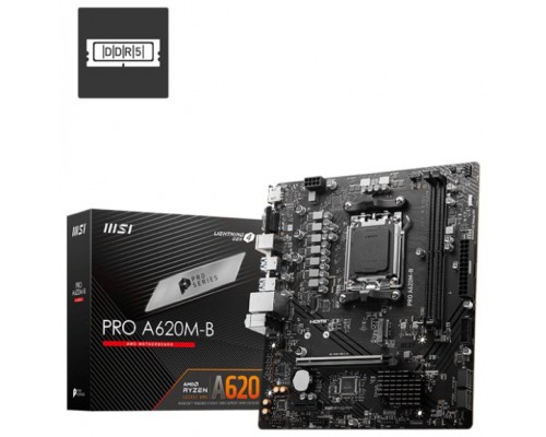 PLACA MSI PRO A620M-B,AMD,AM5,A520,2DDR5,128GB,VGA+HDMI,2.5GBLAN,4SATA3+1XM.2,6USB3.2,MATX (Espera 4 dias)