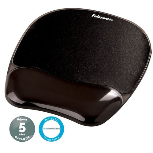 ALFOMBRILLA CON REPOSAMU&Ntilde;ECAS RATON GEL NEGRO FELLOWES 9112101 (Espera 4 dias)