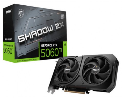 VGA MSI RTX 5060 TI 8G SHADOW 2X OC PLUS (BULK),NV,RTX5060TI,8GB (Espera 4 dias)