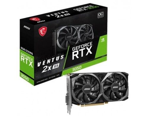 VGA MSI RTX 3050 VENTUS 2X XS 8G OC,NV,RTX3050,GDDR6,8GB,128BIT,HDMI+3DP,TORX FAN 3.0,2 VENTILADORES (Espera 4 dias)