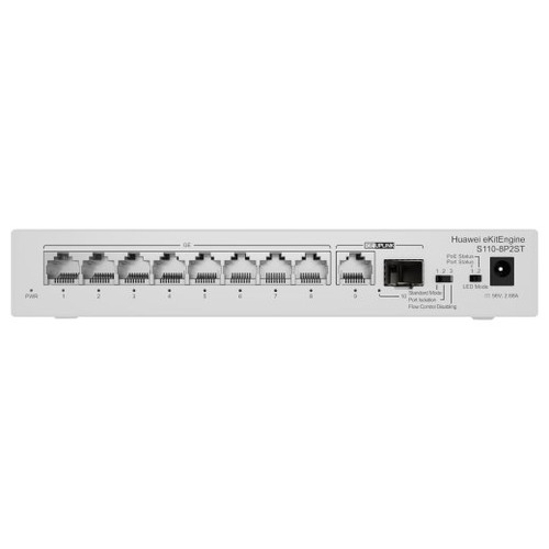 HUAWEI S110-8P2ST ( 8 10/100/1000 BASE-T PORTS POE+ 1GE SFP PORT, 1*10/100/ 100BASE T PORT, AC POWER, POWER ADAPTER) (Espera 4 dias)-SX27 HUAWEI S110-8P2ST ( 8 10/100/1000 BASE-T PORTS POE+ 1GE SFP PORT, 1*10/100/ 100BASE T PORT, AC POWER, POWER ADAPTER) (Espera 4 dias)
