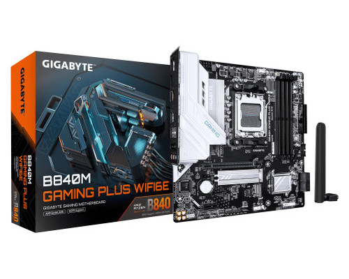 PLACA GIGABYTE B840M GAMING PLUS WIFI6E,AMD,AM5,B840,4DDR5,256GB,1HDMI+2DP,4SATA3+2M.2,GBELAN+WIFI6E+BT5.3,4USB3.2,MATX (Espera 4 dias)-SX28 PLACA GIGABYTE B840M GAMING PLUS WIFI6E,AMD,AM5,B840,4DDR5,256GB,1HDMI+2DP,4SATA3+2M.2,GBELAN+WIFI6E+BT5.3,4USB3.2,MATX (Espera 4 dias)