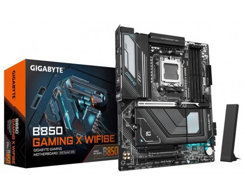 GIGABYTE B850 GAMING X WIFI6E Placa Base - Procesadores AMD Ryzen Serie 9000, VRM digital de 12+2+2 fases, hasta 8200MHz DDR5 (OC), 1xPCIe 5.0 + 2xPCIe 4.0 M.2, LAN 2.5G, WIFI 6E, USB 3.2 Gen 2x2 (Espera 4 dias)