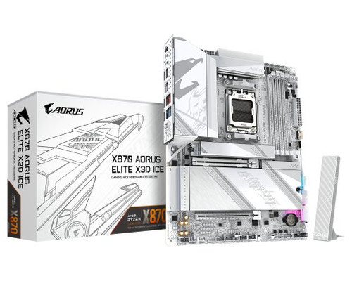 PLACA GIGABYTE X870 AORUS ELITE X ICE,AMD,AM5,X870,4DDR5,256GB,1HDMI+2USB4,2SATA6+2M.2,5GBLAN+WIFI7+BT5.4,10USB3.2,ATX (Espera 4 dias)-SX57 PLACA GIGABYTE X870 AORUS ELITE X ICE,AMD,AM5,X870,4DDR5,256GB,1HDMI+2USB4,2SATA6+2M.2,5GBLAN+WIFI7+BT5.4,10USB3.2,ATX (Espera 4 dias)