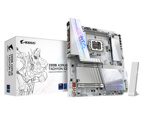 GIGABYTE Z890 AORUS TACHYON ICE Placa Base – Procesadores Intel Core Ultra (Serie 2), VRM de 18+1+2 fases, hasta 9500 MHz DDR5 (O.C), 1 x PCIe 5.0 + 3 x PCIe 4.0, Wi-Fi 7, LAN 5 GbE, USB 3.2 Gen 2x2 (Espera 4 dias)-SX139 GIGABYTE Z890 AORUS TACHYON ICE Placa Base – Procesadores Intel Core Ultra (Serie 2), VRM de 18+1+2 fases, hasta 9500 MHz DDR5 (O.C), 1 x PCIe 5.0 + 3 x PCIe 4.0, Wi-Fi 7, LAN 5 GbE, USB 3.2 Gen 2x2 (Espera 4 dias)