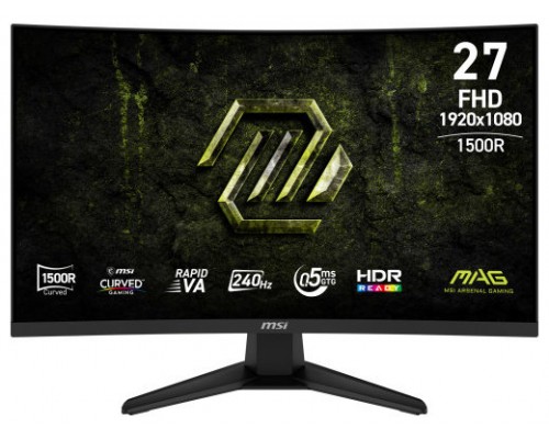 MSI MONITOR MAG 275CF X24. 27" RAPID VA CURVE 1500R. 1920x1080 . 240HZ. NEGRO (Espera 4 dias)