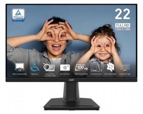 MSI MP225V Monitor 21.5" VA FHD 100hz 1ms VGA HDMI