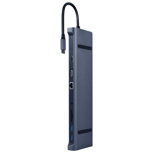 ADAPTADOR MULTIPUERTO USB TIPO C 10 EN 1 3 5 MM GRIS ESPACIAL-SX12 ADAPTADOR MULTIPUERTO USB TIPO C 10 EN 1 3 5 MM GRIS ESPACIAL