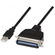 AISENS - CONVERSOR USB IMPRESORA, TIPO A/M-CN36(IEEE1284)/M, NEGRO, 1.5M
