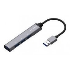 HUB USB 3.0 ALUMINIO TIPO AM-4xTIPO AH GRIS 10CM