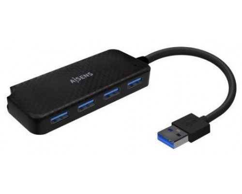 HUB USB 3.0 TIPO AM-4XTIPO AH NEGRO 15CM AISENS