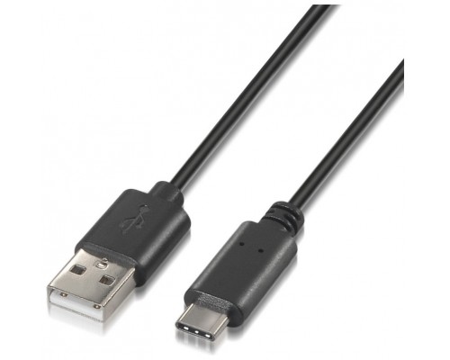 AISENS - CABLE USB 2.0 3A, TIPO USB-C/M-A/M, NEGRO, 1.0M