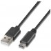 AISENS - CABLE USB 2.0 3A, TIPO USB-C/M-A/M, NEGRO, 1.0M