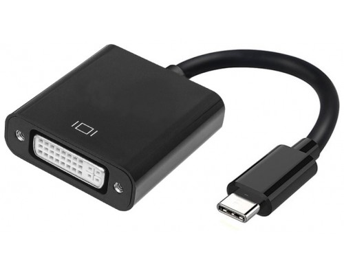 AISENS - CONVERSOR USB-C A DVI-I, USB-C/M-DVI 24+5/H, NEGRO, 15CM