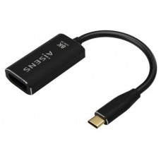 AISENS - CONVERSOR ALUMINIO USB-C A DISPLAYPORT 8K@60HZ, USB-C/M-DP/H, NEGRO, 15CM