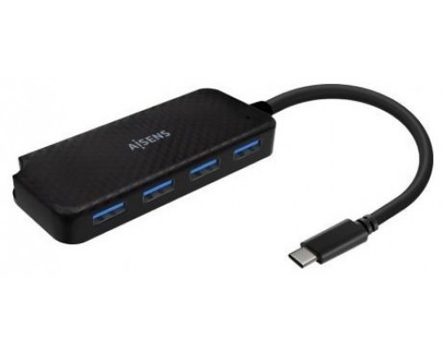 HUB USB 3.1 USB-C USB-CM-4xTIPO AH NEGRO 15CM AISENS