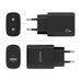 CARGADOR 25W 1xUSB-C PD3.0 1xUSB-A QC3.0 NEGRO AISENS