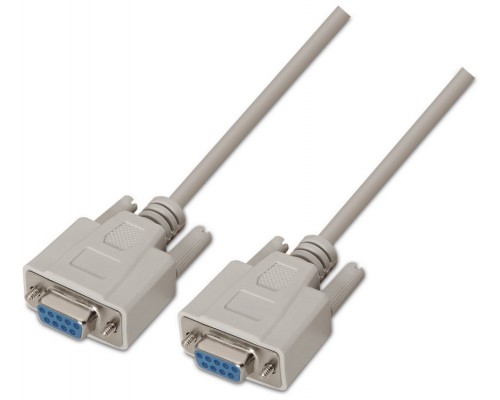 AISENS - CABLE SERIE NULL MODEM, DB9/H-DB9/H, BEIGE, 1.8M