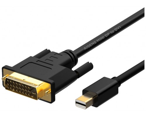 AISENS - CABLE CONVERSOR MINI DP A DVI, MINI DP/M-DVI/M, NEGRO, 2.0M