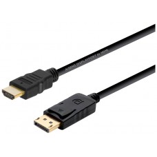 AISENS - CABLE CONVERSOR DISPLAYPORT A HDMI, DP/M-HDMI/M, NEGRO, 2.0M