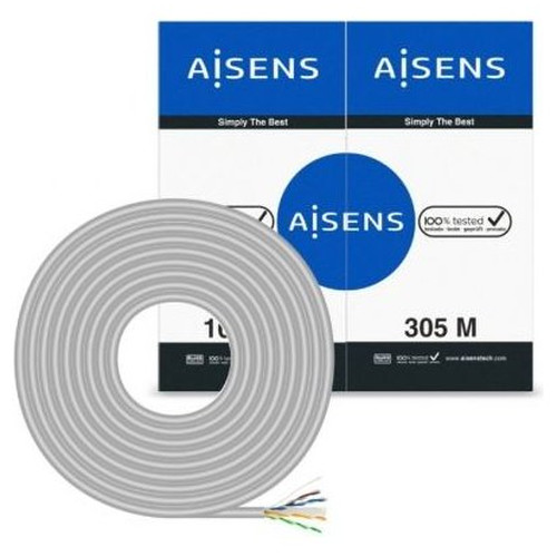 AISENS - Cable de Red RJ45 CAT.6 UTP RIGIDO AWG23 CCA (ALEACION), GRIS, 305M-SX16 AISENS - Cable de Red RJ45 CAT.6 UTP RIGIDO AWG23 CCA (ALEACION), GRIS, 305M