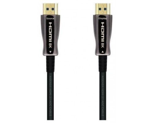 AISENS - CABLE HDMI V2.1 AOC ULTRA ALTA VELOCIDAD / HEC 8K@60HZ 4K@120HZ 4:4:4 48GBPS, A/M-A/M, NEGR